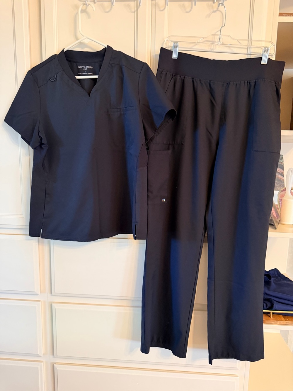 White cross black large women’s scrub set